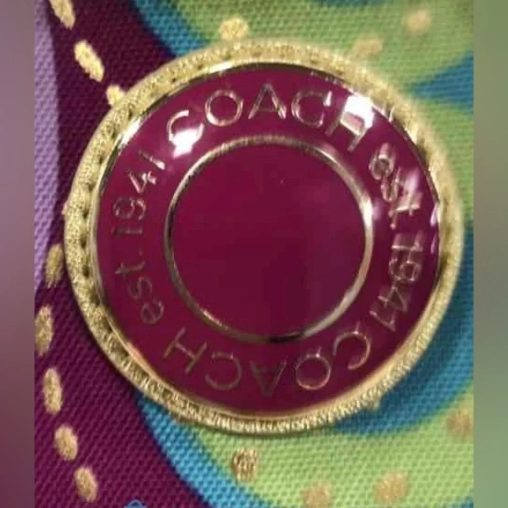 COACH Poppy Rainbow Pop Glam Multicolor Signature Cs Double Strap Shoulder Bag
